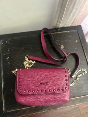 Valentino by Mario Valentino Lilou Crossbody Bag in Pink Textured Leather